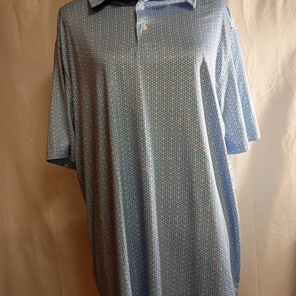 Makers Market Blue Geometric Polo Shirt